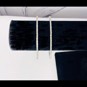 Hoop Earrings with Tiny Rhinestones 2.5”